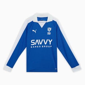 Al Hilal SFC Anniversary Youth Long Sleeve Football Jersey, Blue Intense-PUMA White, extralarge-IND